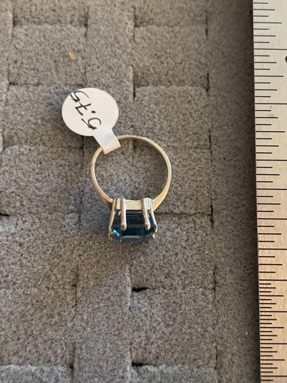 NEW Sterling Silver Ring Blue Topaz Size 5.75 Minimalist Boho Anthropologie $125